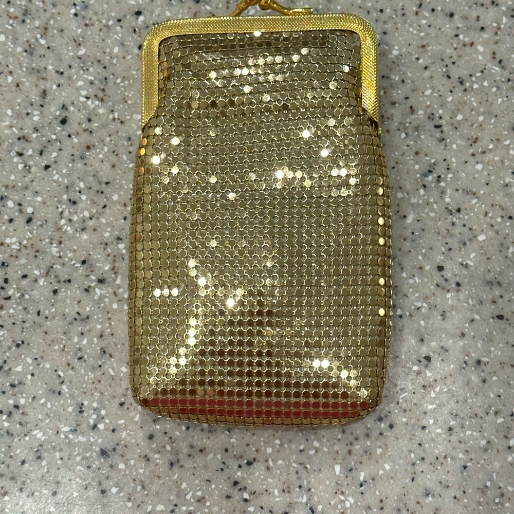 Gold Metal Mesh cigarette case with lighter pocket. Never used.